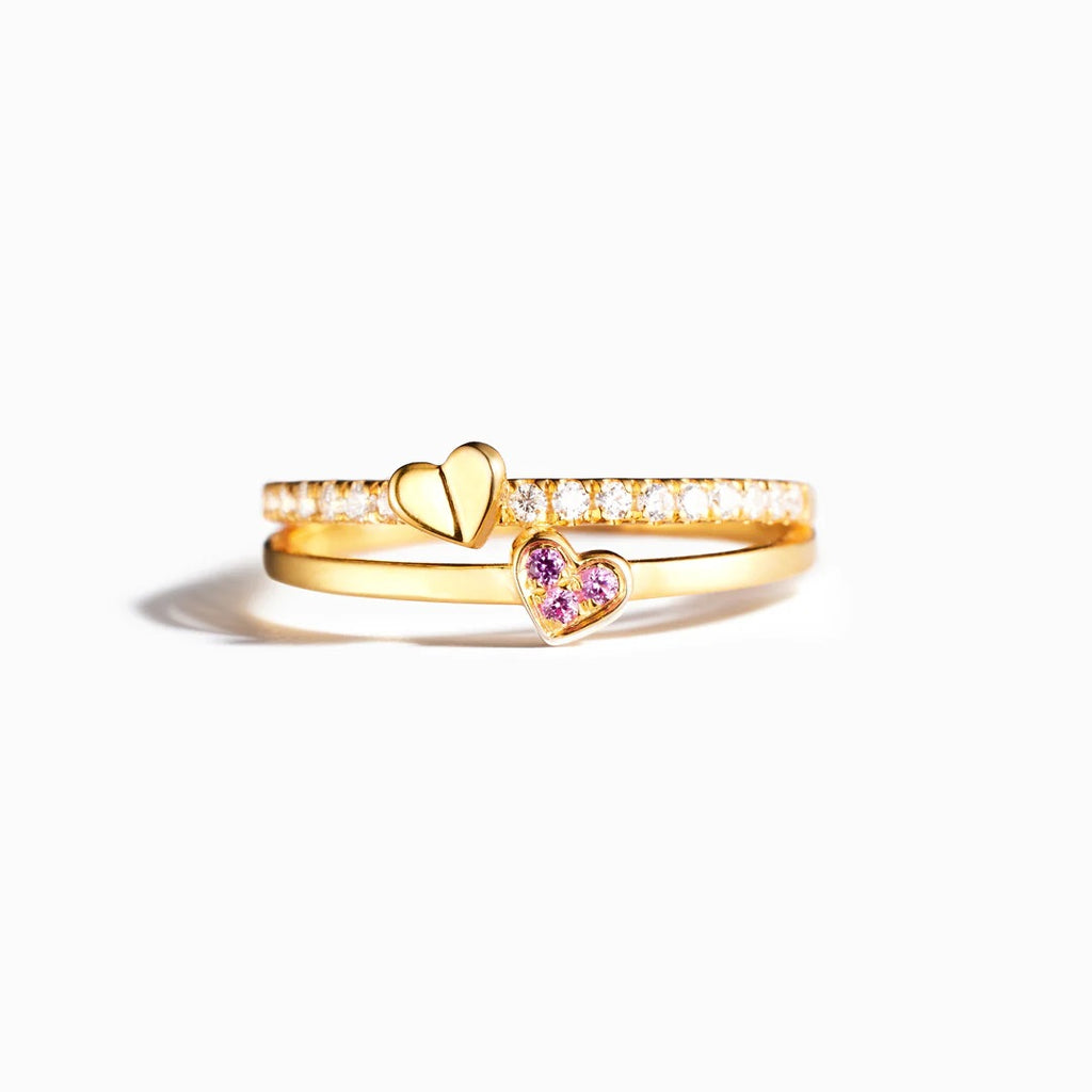 Lunelle™ Double Heart Pink Ring